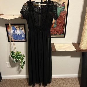 Black sheer long coverup.